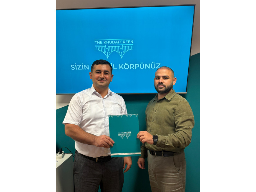 The Khudafereen Xaricdə Təhsil Şirkəti ilə yeni əməkdaşlıq müqaviləsi bağladıq.